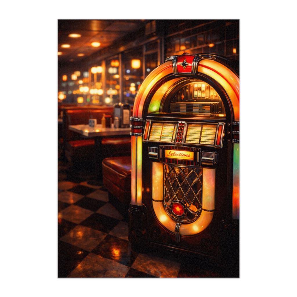 Retro Diner Jukebox Glow|レトロダイナーの光
