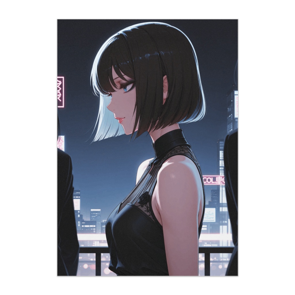 静かな夜に佇むエレガントな女性 ― シティナイト・ポートレート