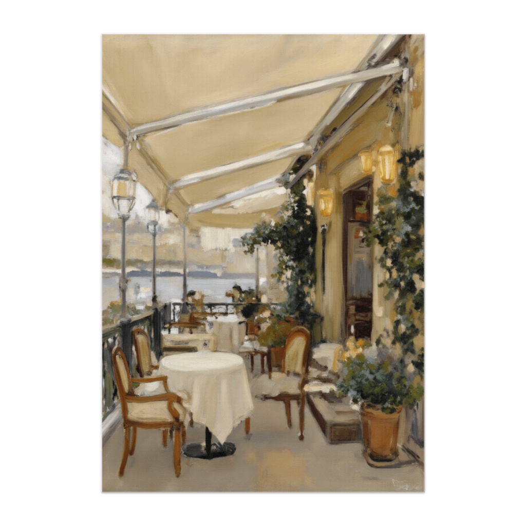 セーヌの静かな午後 ― クラシックテラス ペインティング風