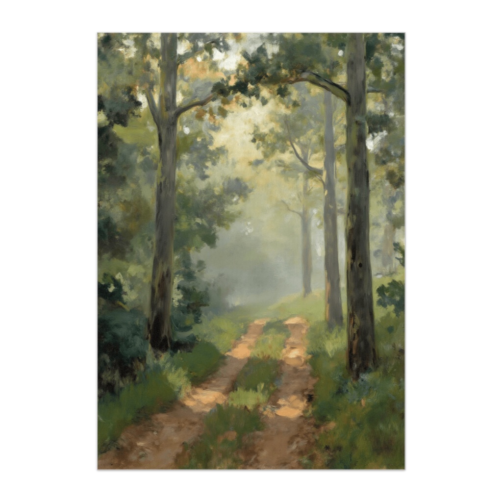 朝霧がほどける森の小道 ― 静寂のはじまり