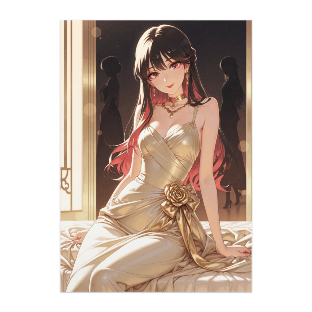 Golden Radiance – 白金ドレスに宿る華やぎ