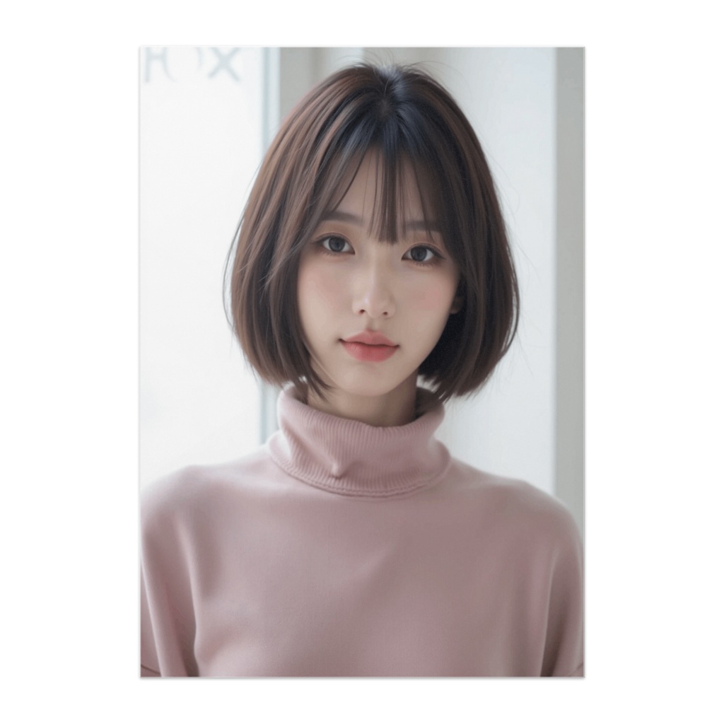 淡いピンクにやすらぐ、静かなまなざし