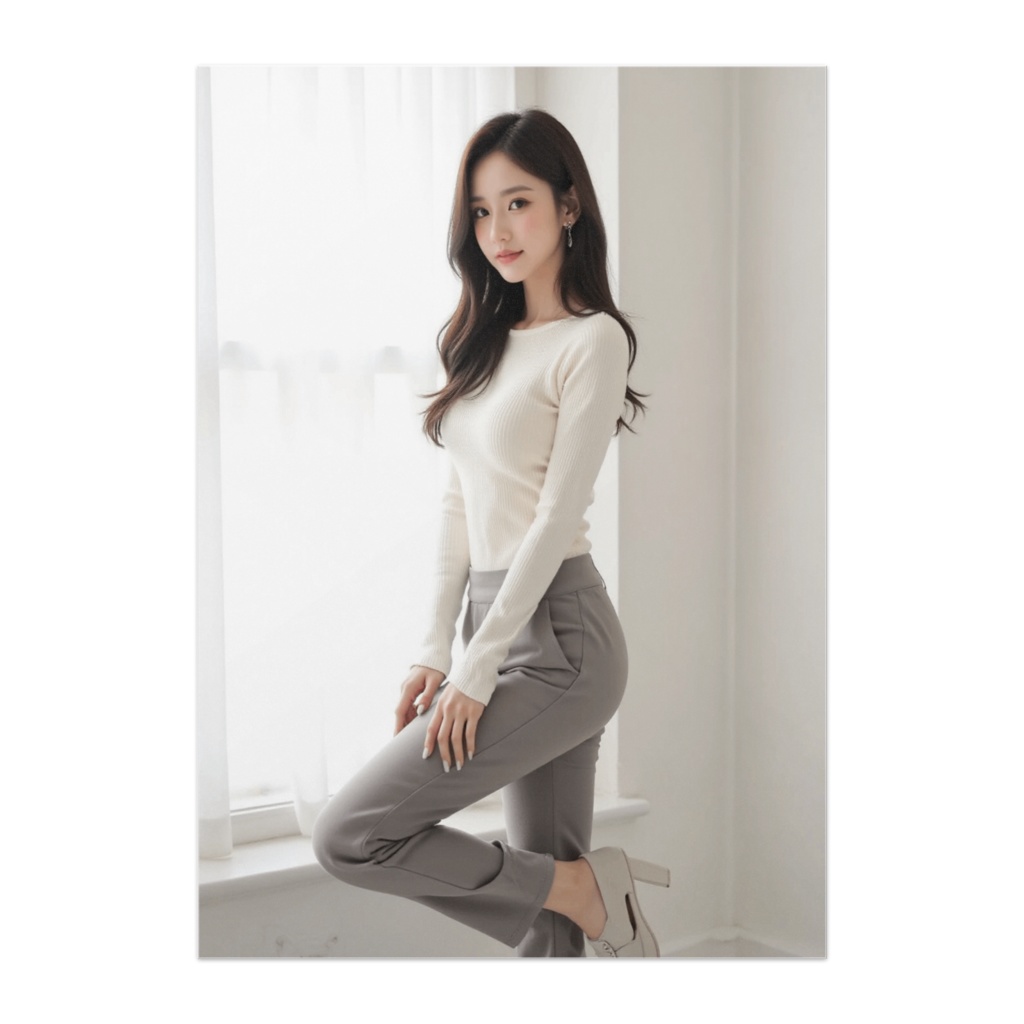 Casual Grace by the Window – Natural Pose