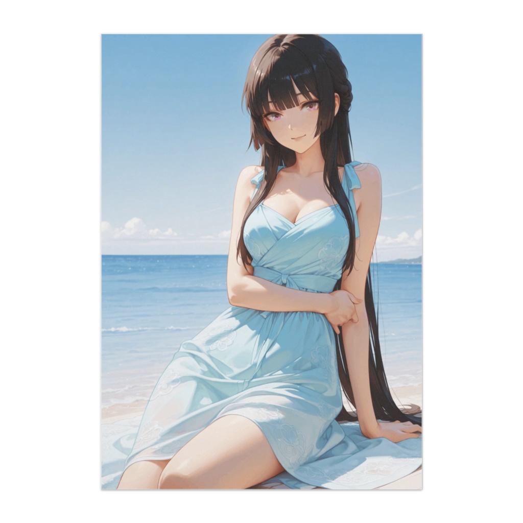 海色ブルードレス ― 静かな午後のエレガンス