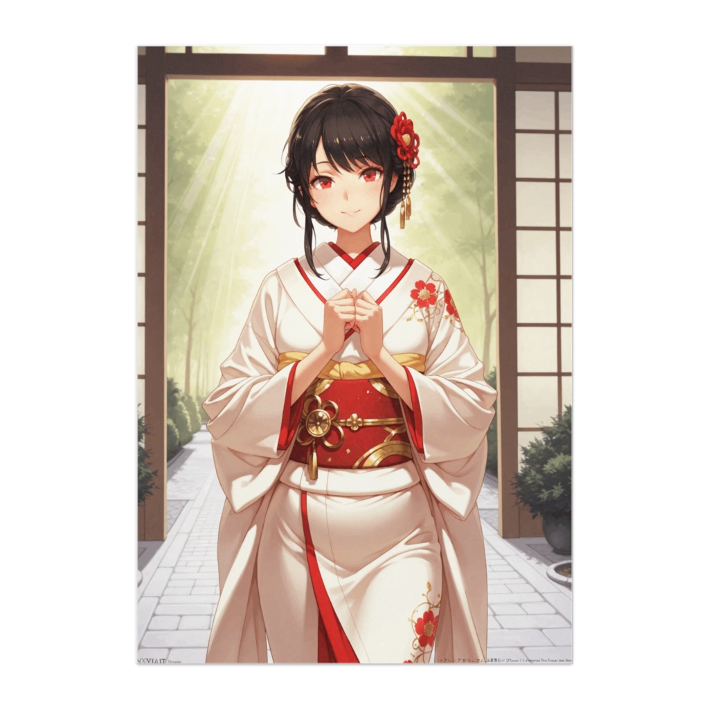 成人式のひととき ― 清楚な白振袖