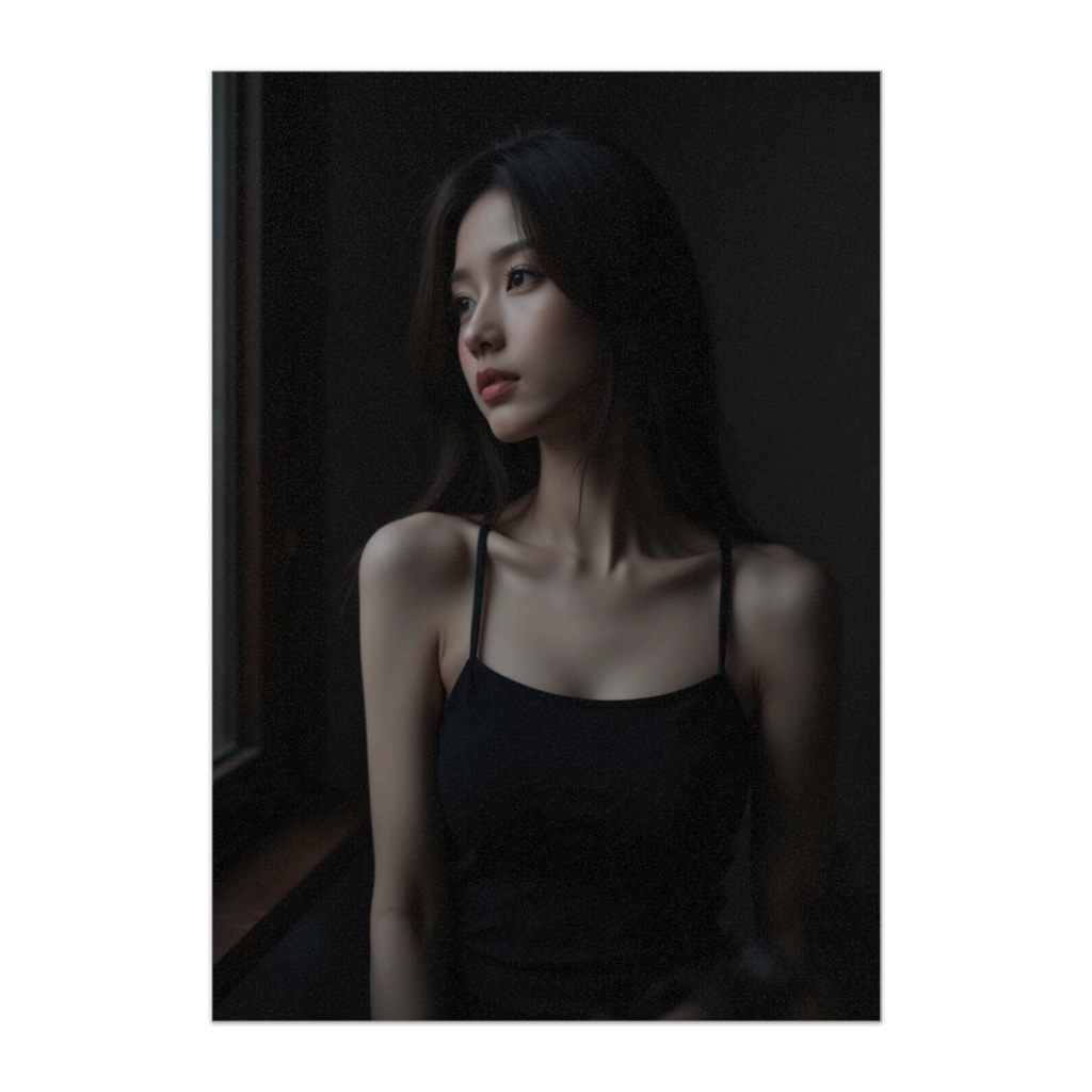 窓辺の静寂 ― 光と影のリアルポートレート