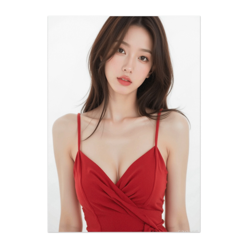 紅の気品 ― 白背景に映えるリアルビューティー