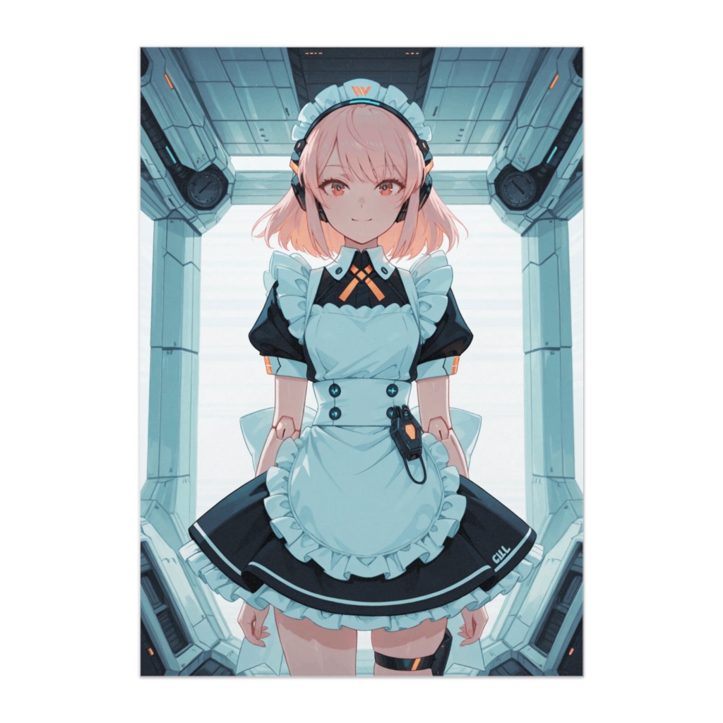 任務待機中のサイバーメイド ― 青光の区画