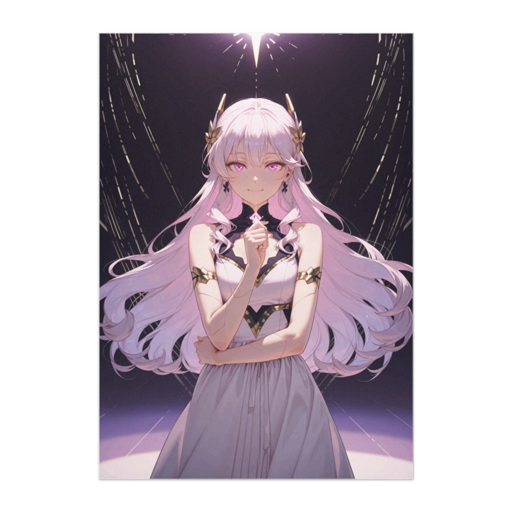 光の中に立つサイボーグ