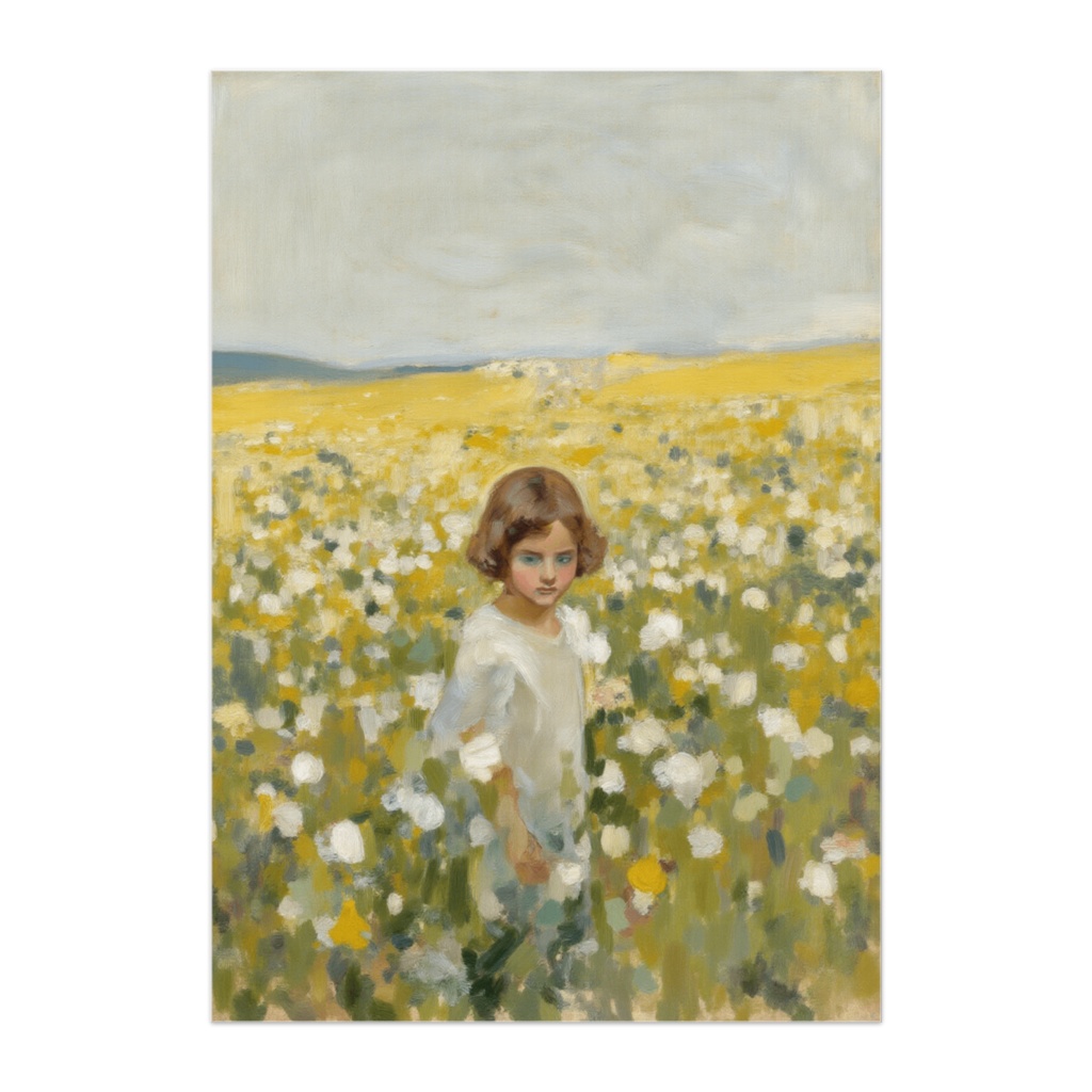 広がる花野に佇む ― 小さな少女