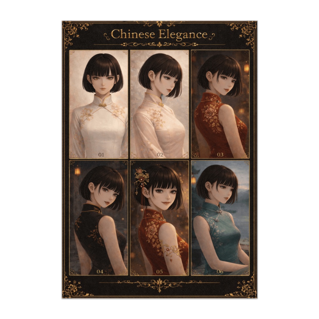 Chinese Elegance – 六つのチャイナドレス表情集