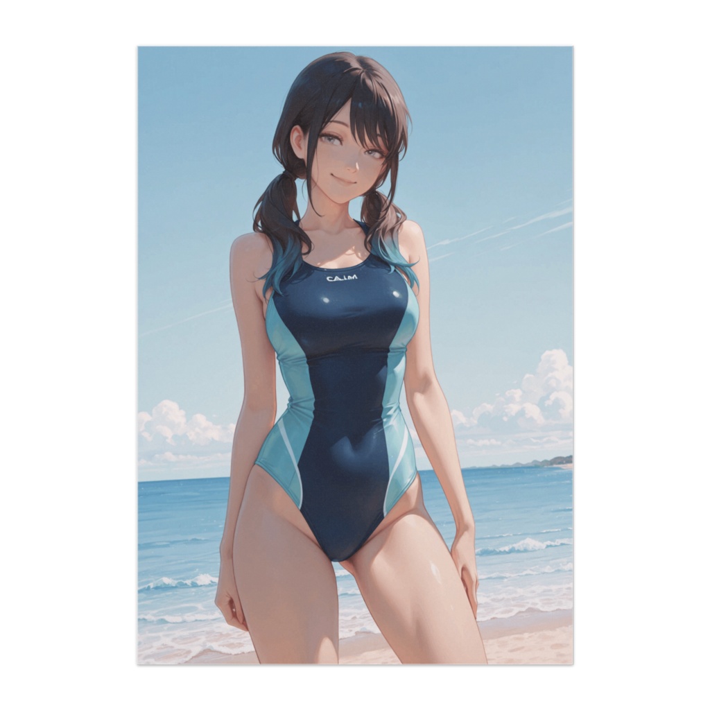 夏の記憶 ― ブルーの競泳水着