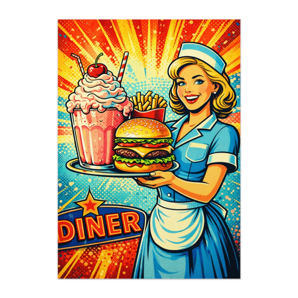 Retro Diner Waitress Smile