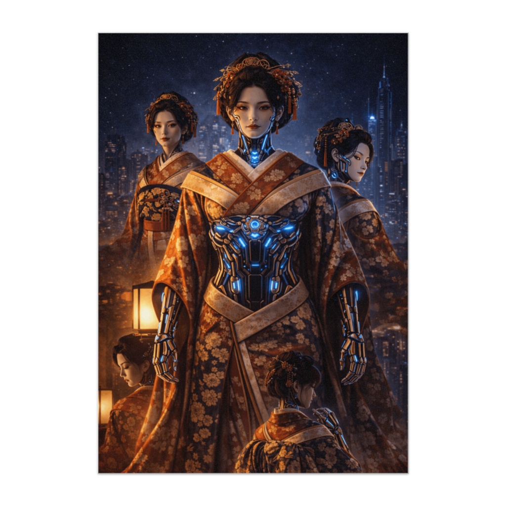 覚醒する花魁サイボーグ ― 未来都市に立つ存在