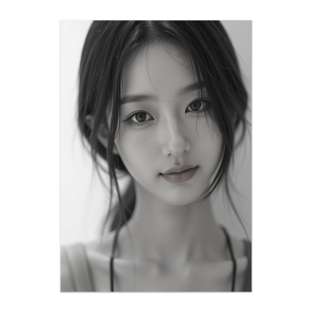 静寂に触れる横顔 ― モノクロリアルポートレート