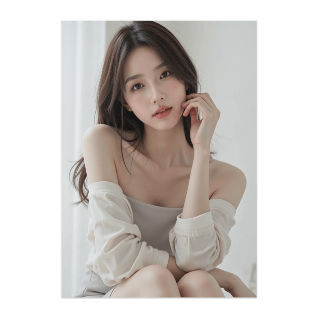 Soft Ivory Elegance – Transparent Beauty Portrait