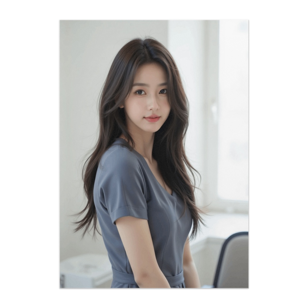 Modern Gray Elegance – Calm Beauty Portrait