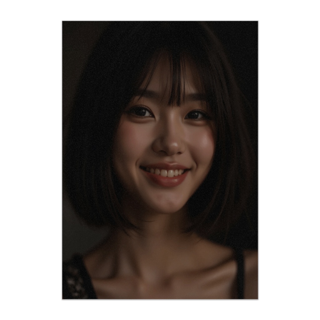 やさしい笑顔のショートヘアポートレート