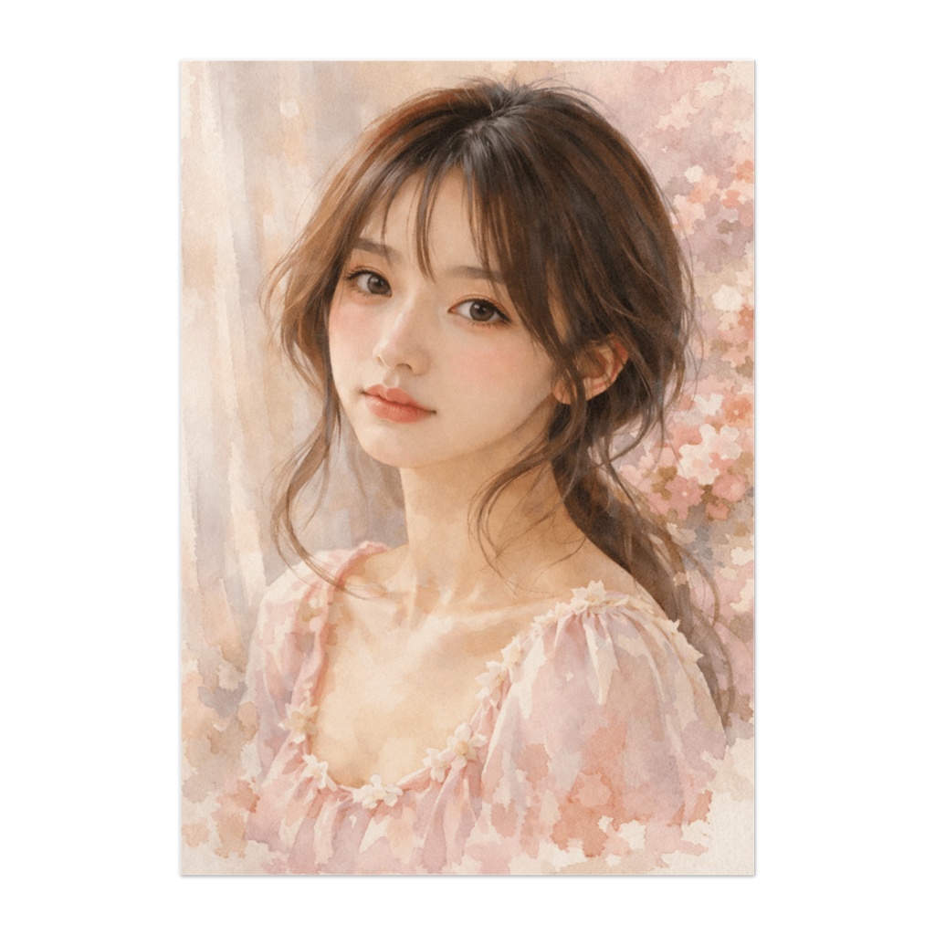 淡い午後、水彩の横顔