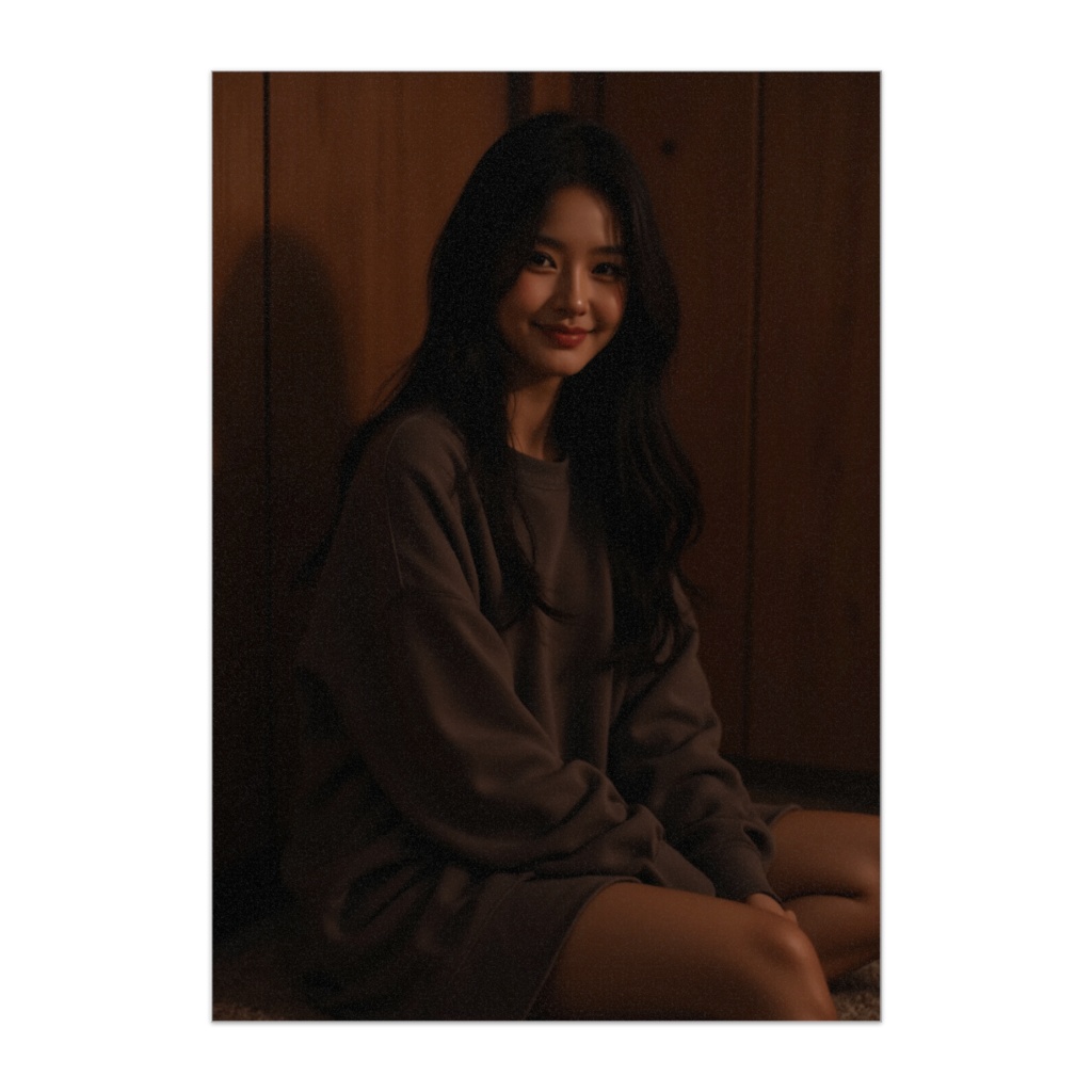 落ち着いた空間の人物画