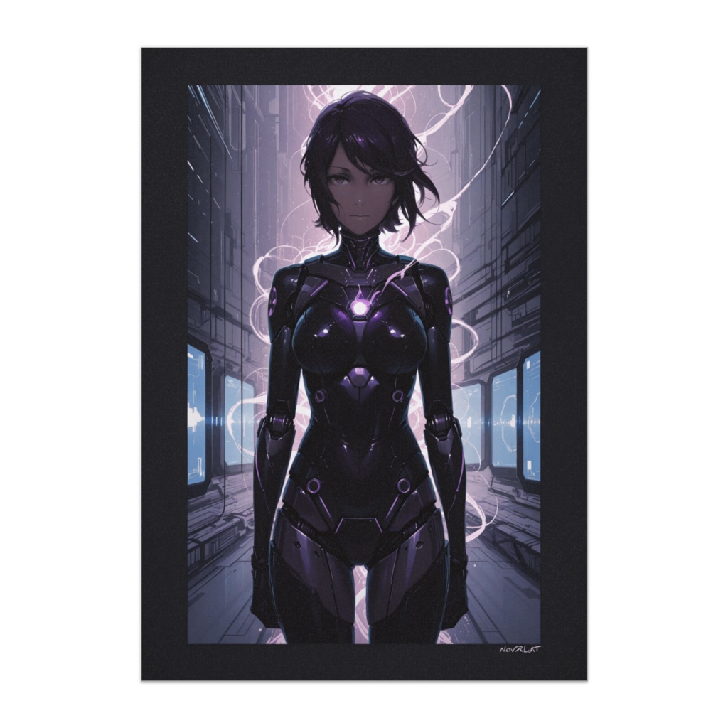パープル発光サイボーグ美女ポスター