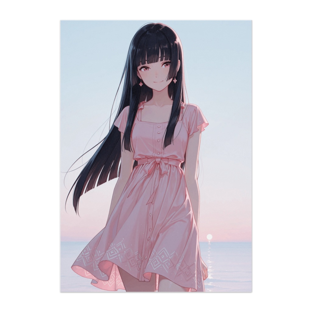 夕暮れのサマードレスポートレート(ピンク)