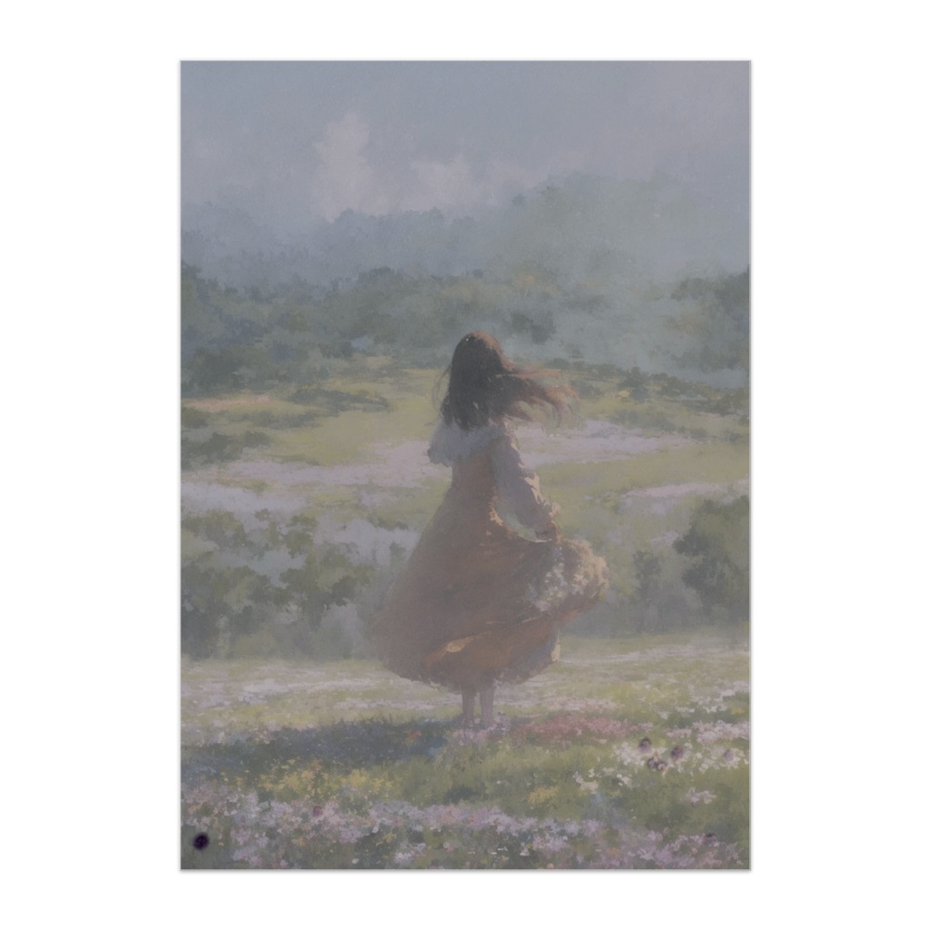霧の花原 ― 少女と幻想風景ポスター