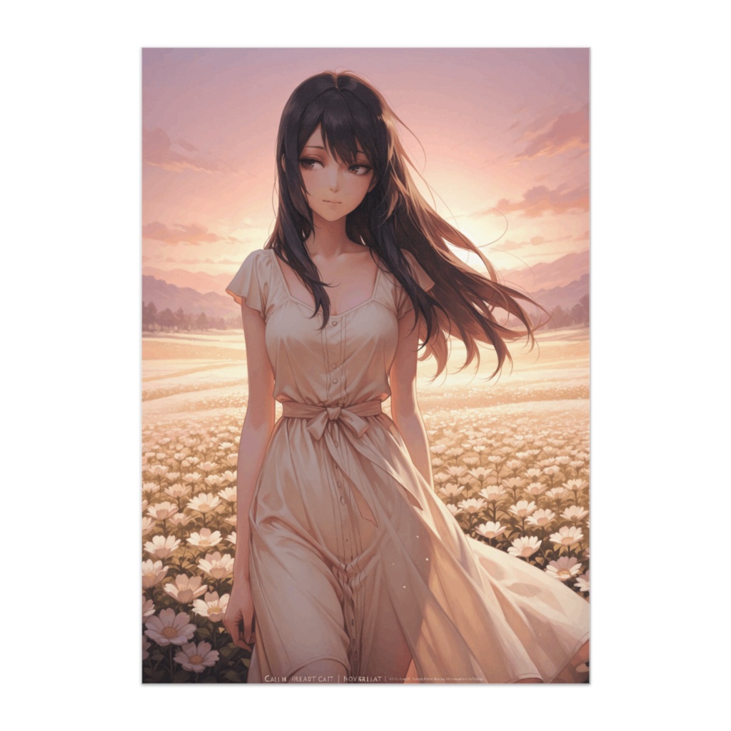 花畑に佇むサンセットエンジェル