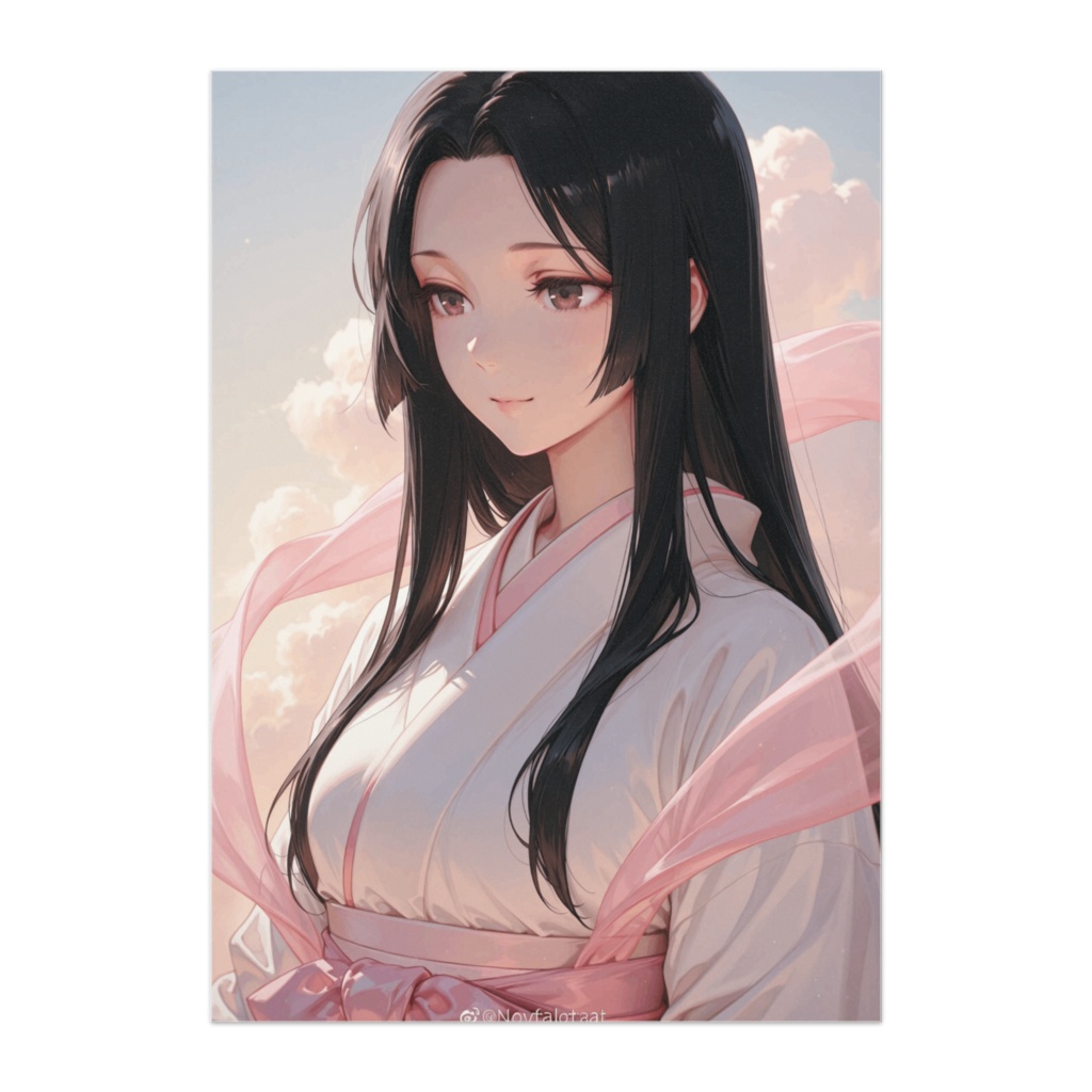 柔光の天女ポスター（和風ファンタジーアート風）
