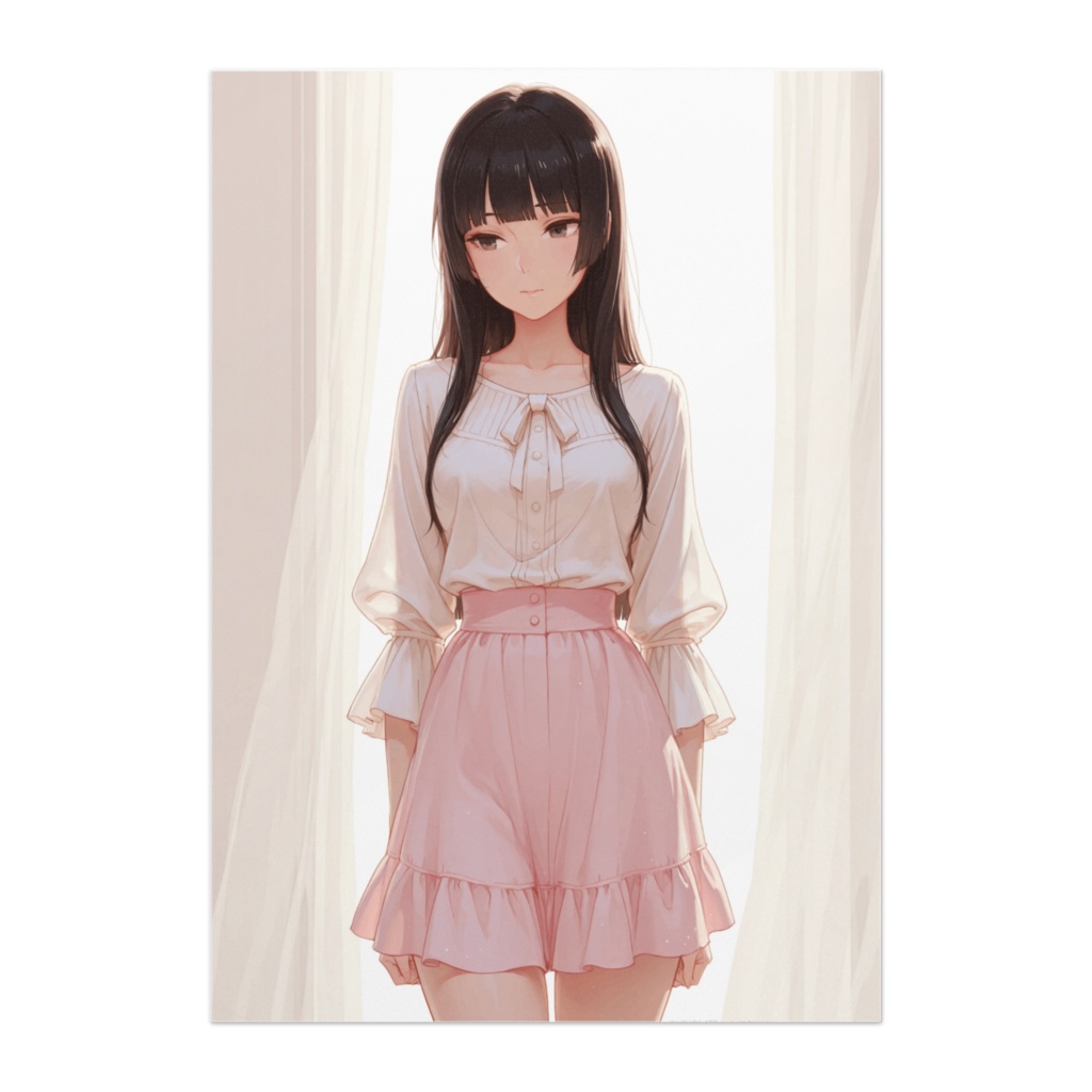 柔光ナチュラルポートレートポスター（現代アニメイラスト風）