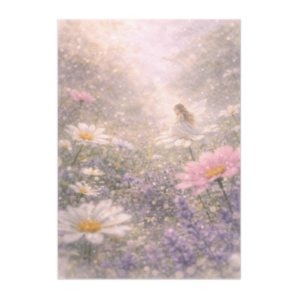 花に囲まれた静かな妖精のひととき