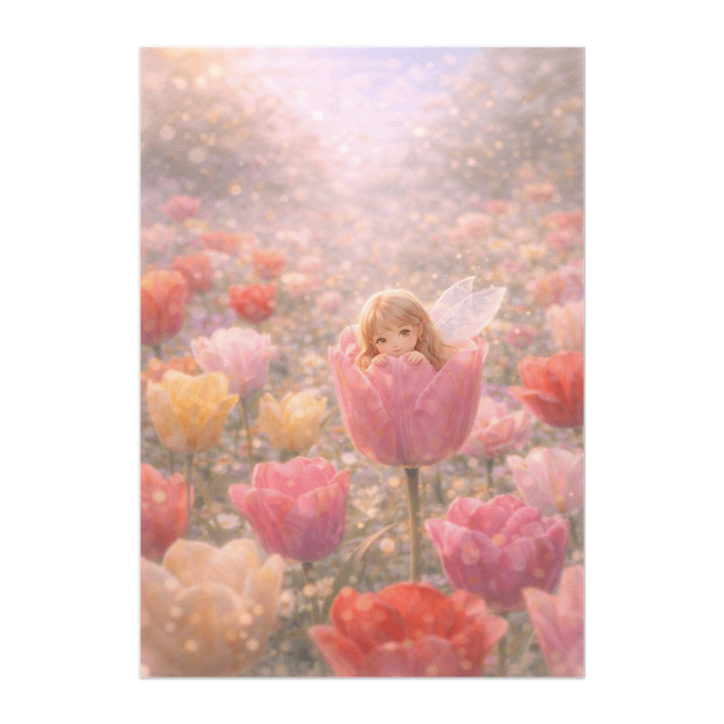 チューリップの中の小さな妖精