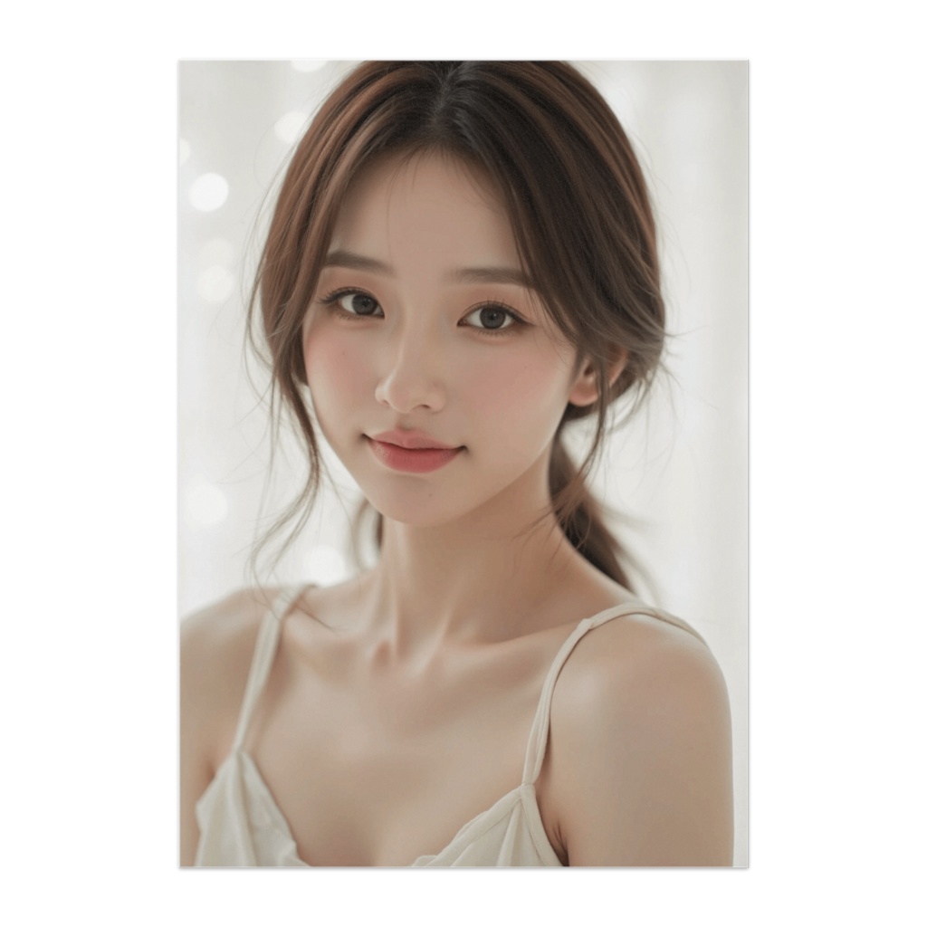 ナチュラル光の透明感美女ポスター