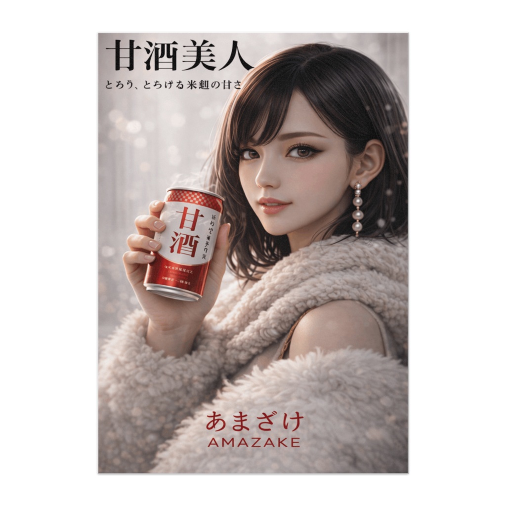 甘酒美人 — 和モダン冬ポスター