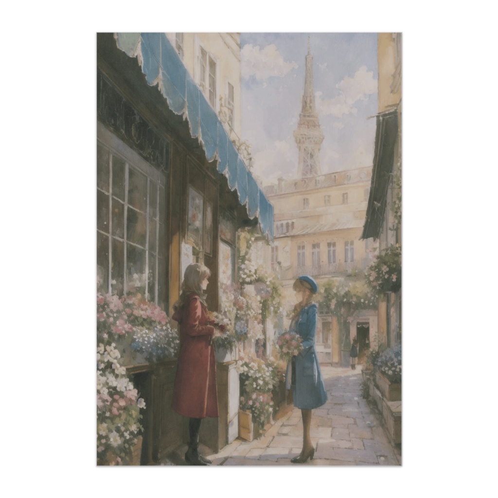 花咲くパリ小道 ― 優しい午後