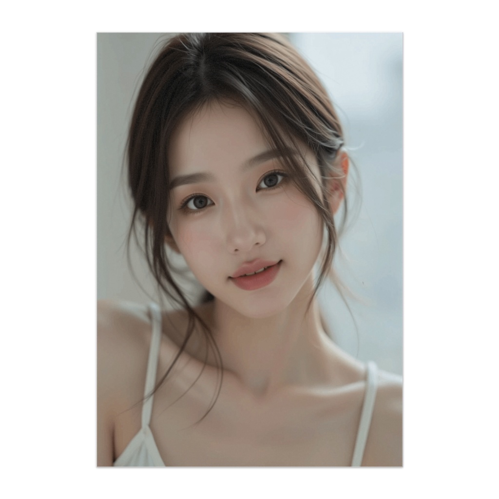 透明感スタイリッシュ美女ポスター｜優しい微笑みアップアート
