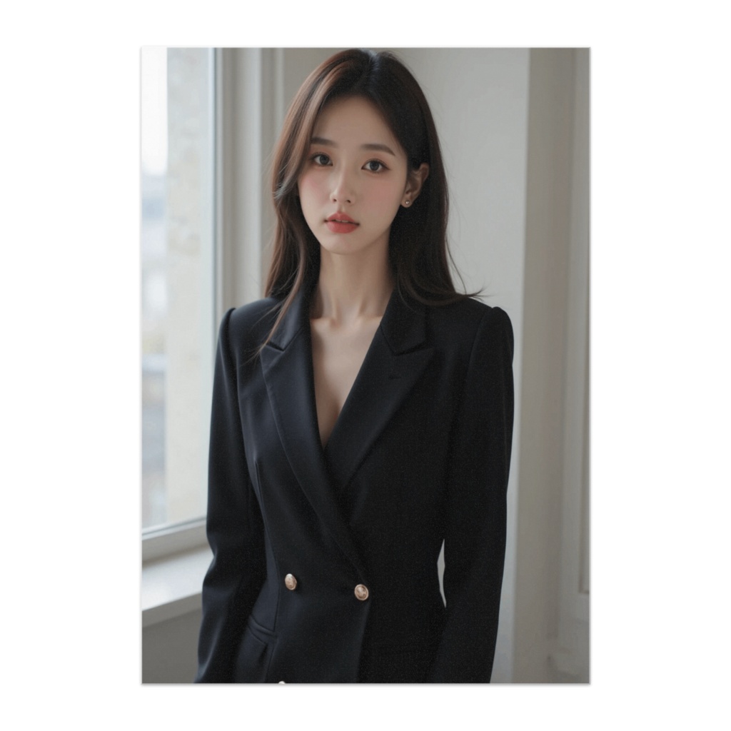 都会的エレガンス｜ブラックブレザーワンピ美女ポスター