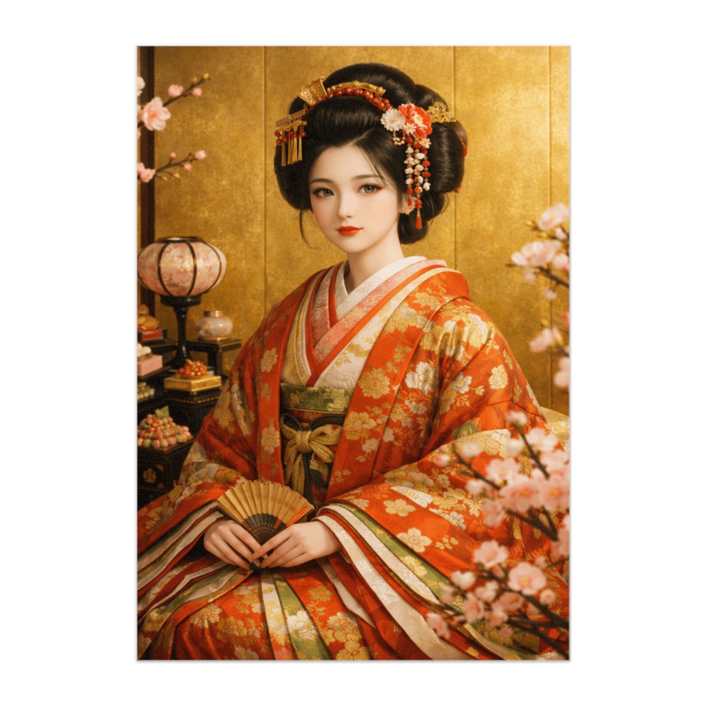 華やぎ雛祭り和美人ポスター
