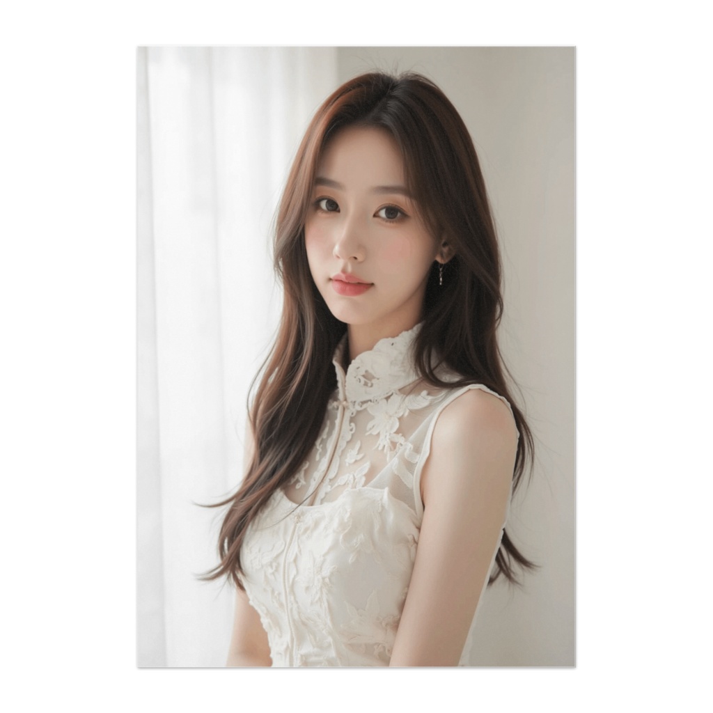 アイボリーチャイナの透明感ポートレートポスター