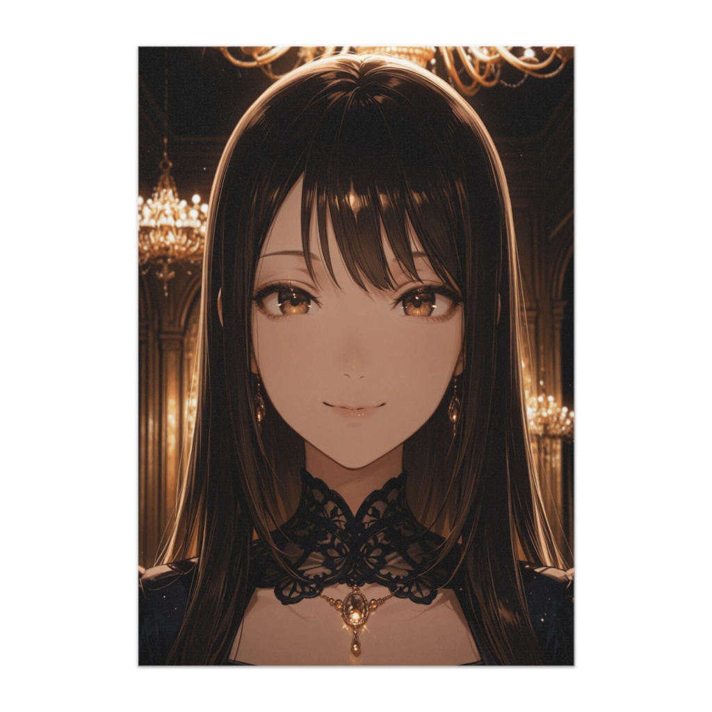 静かなパーティーの夜 ― クールな眼差しのパーティー美人ポスター