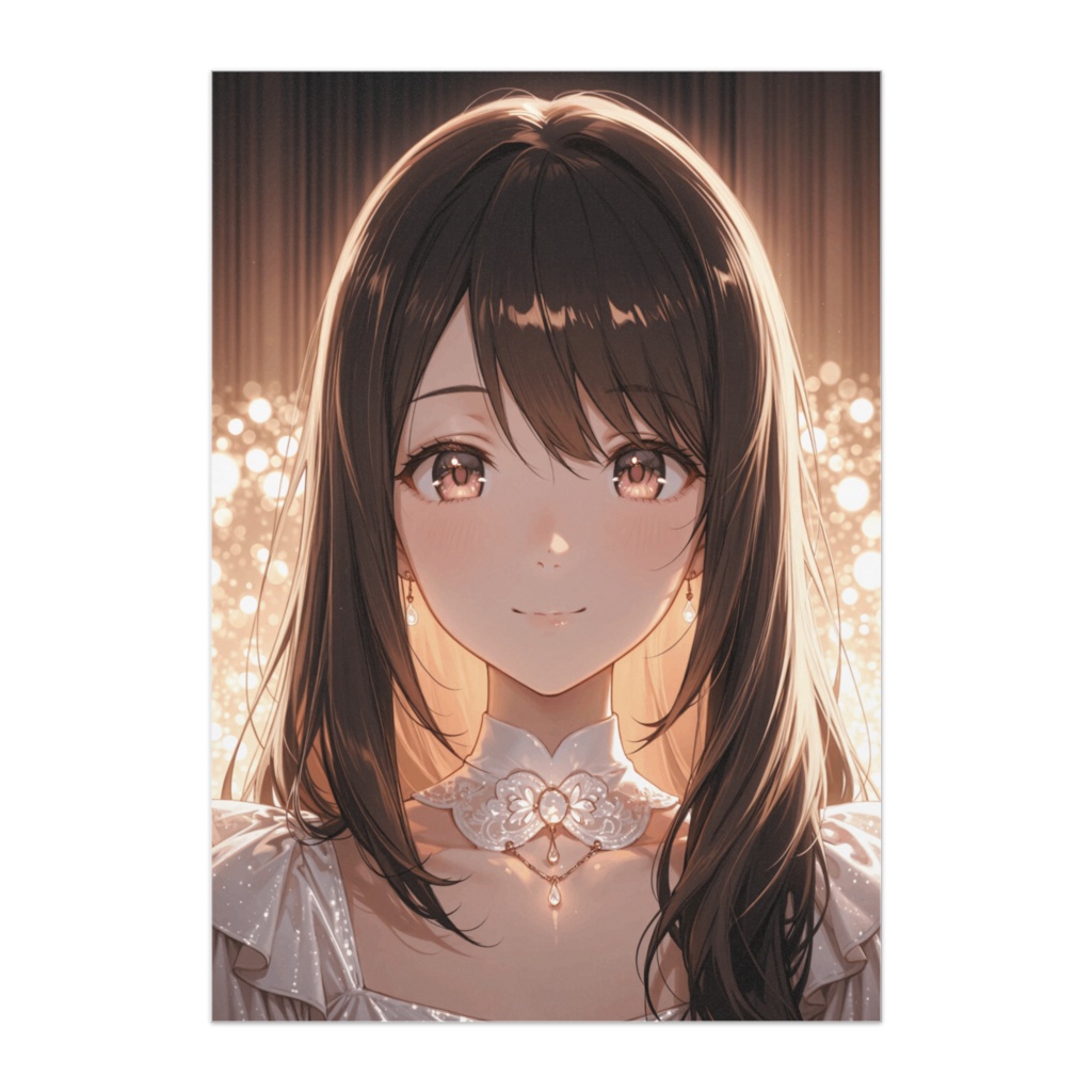 輝くパーティーの微笑み ― ロマンティック美少女ポスター