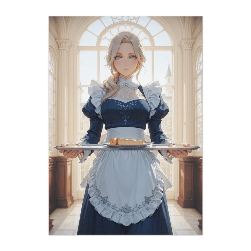 ロイヤルブルーの優雅なメイド