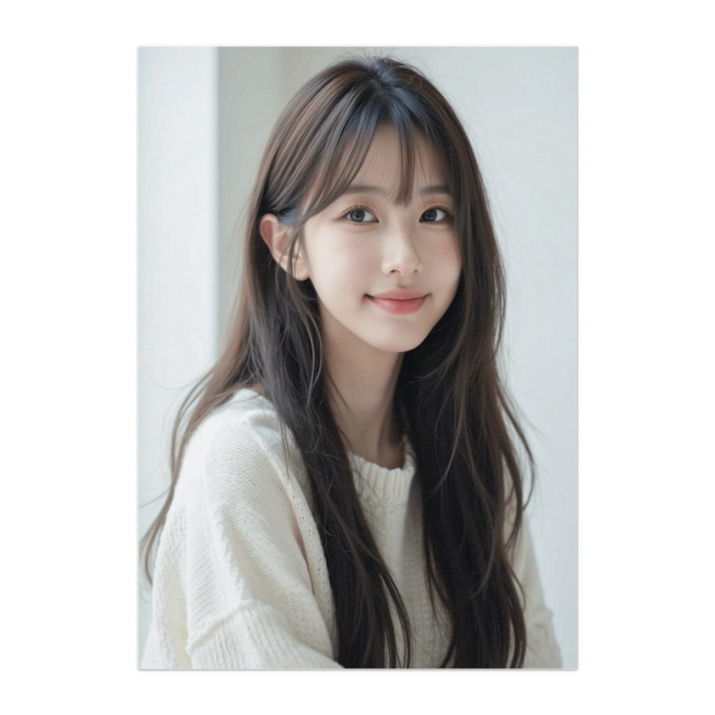 やわらかな光に包まれる透明感ポートレート ― ホワイトニット