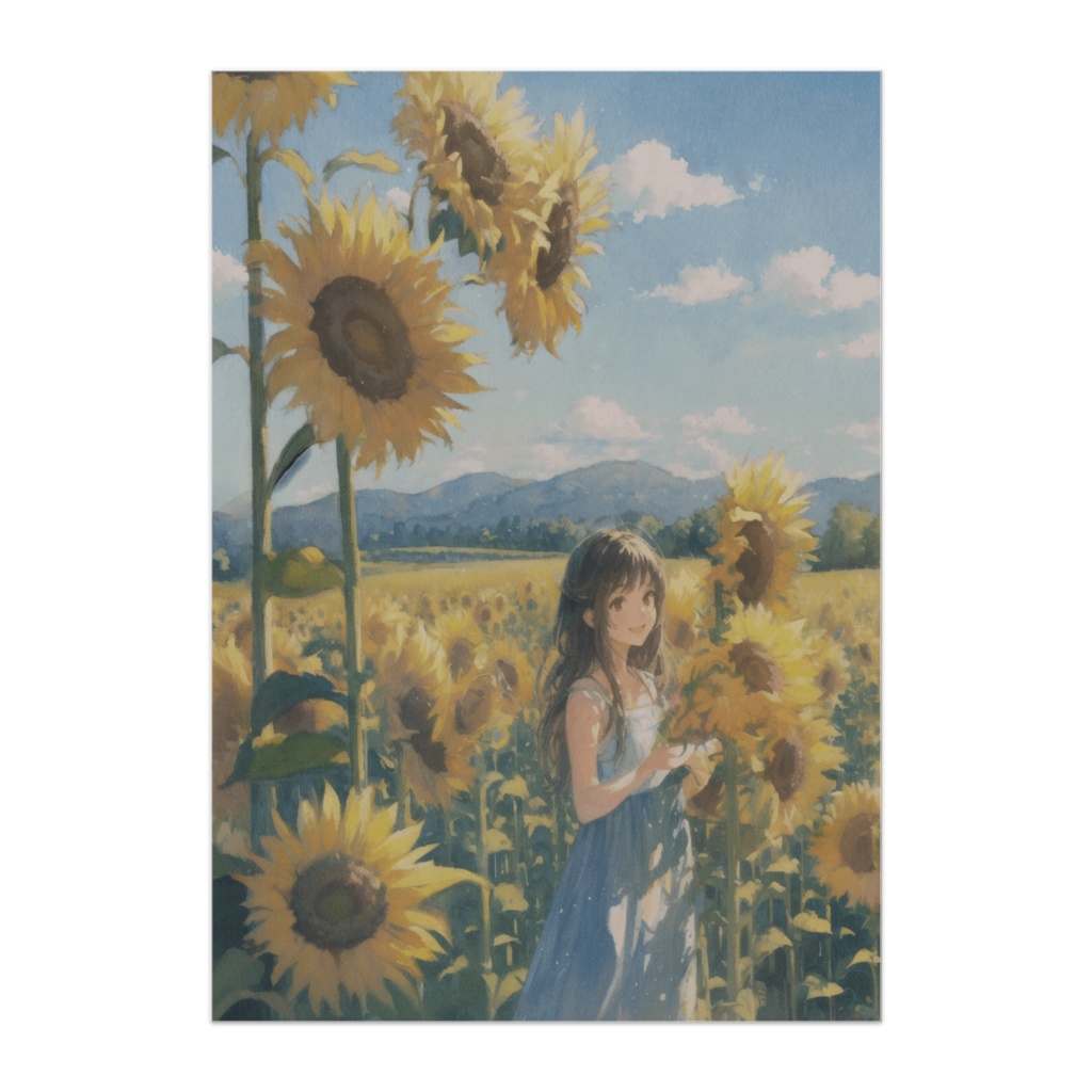 向日葵の夏空 – 光あふれるフローラルポスター