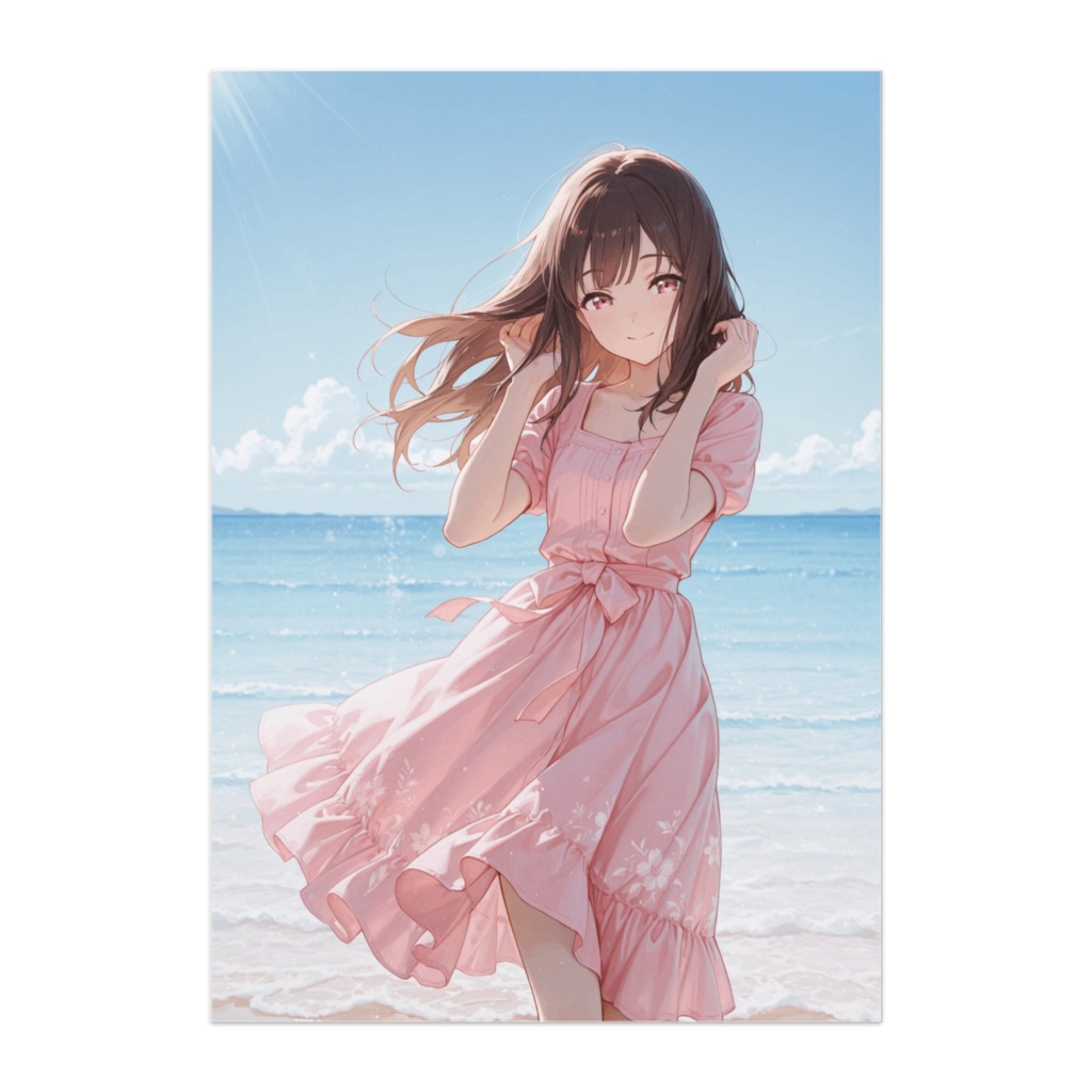 春風の海辺ポートレート