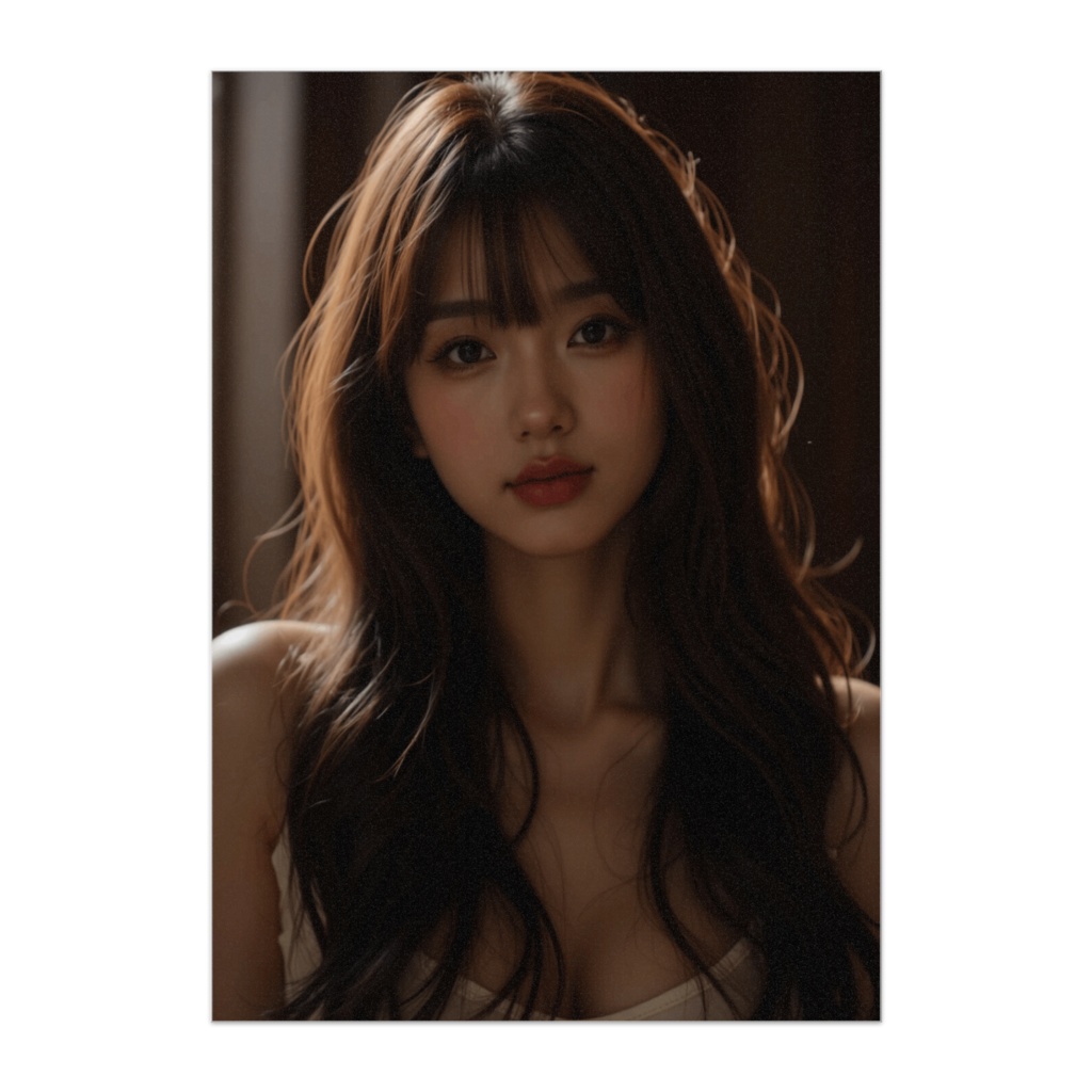 Golden Window Portrait – シネマティック美女ポスター