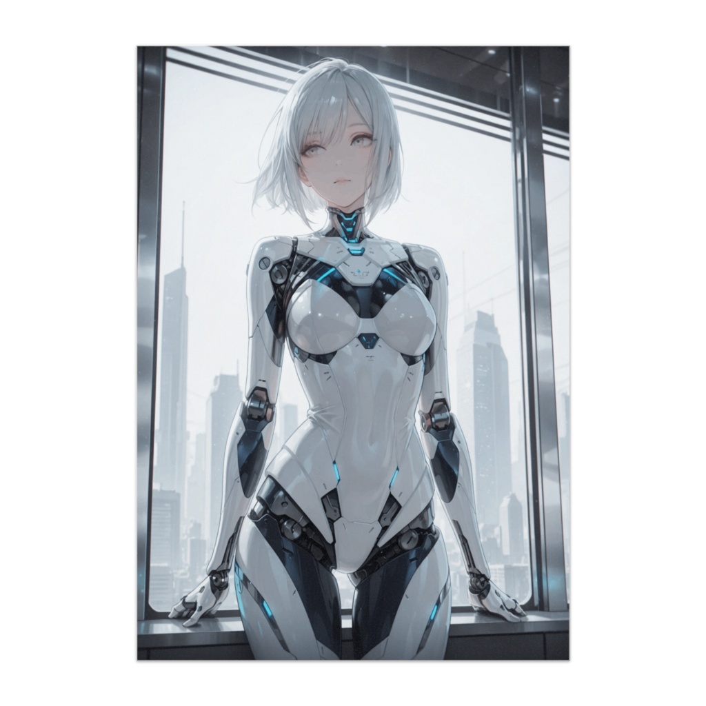 未来都市サイボーグ美女 ― ホワイトAIアンドロイド