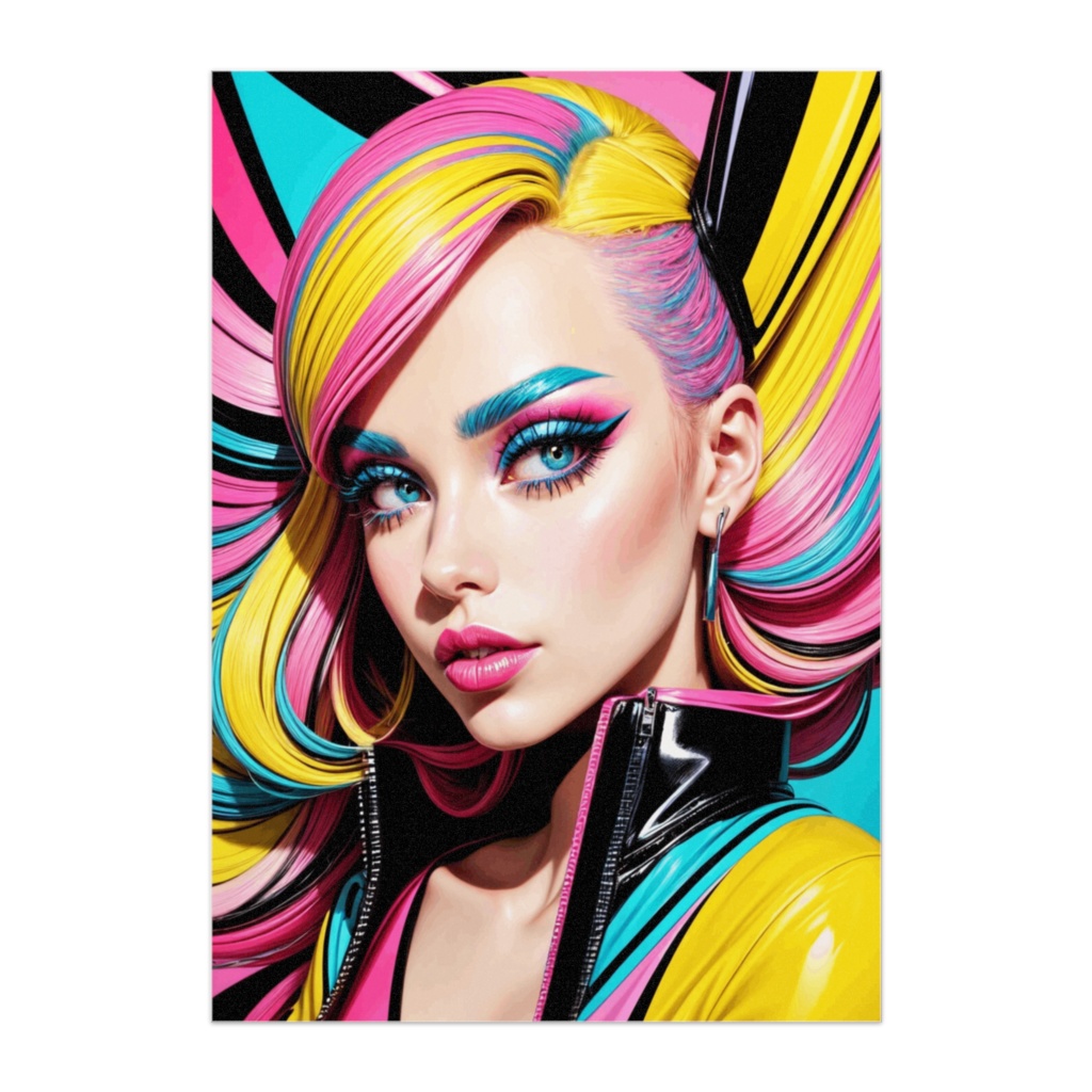 ネオンヘア・ファッションポートレート