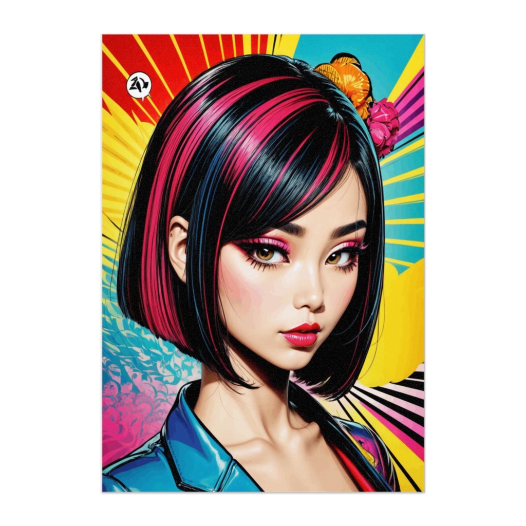 ブラックボブ・ポップポートレート