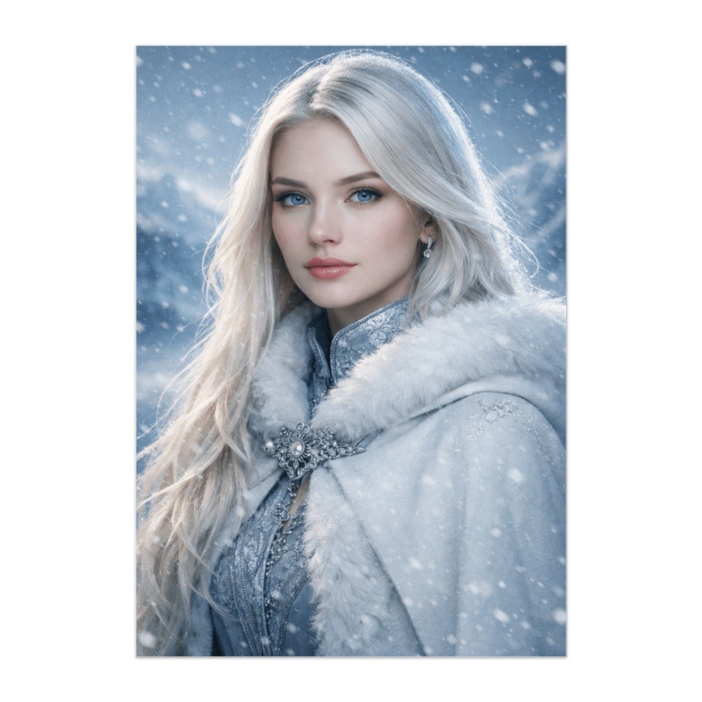 雪の静寂に包まれる北欧美女ポスター